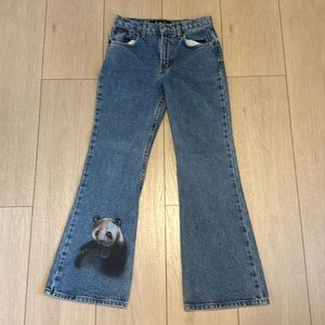 Vintage lei Flare Jeans w/ Panda Graphic